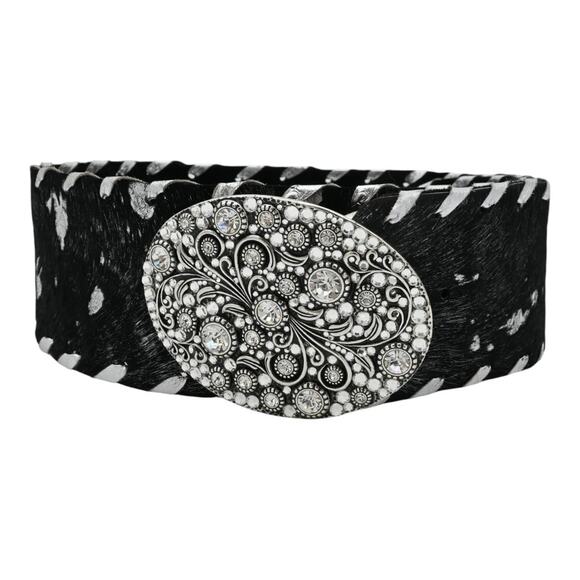 Pat Dahnke Crystal Buckle Ponyhair Belt Size Estimated Small  display picture 1